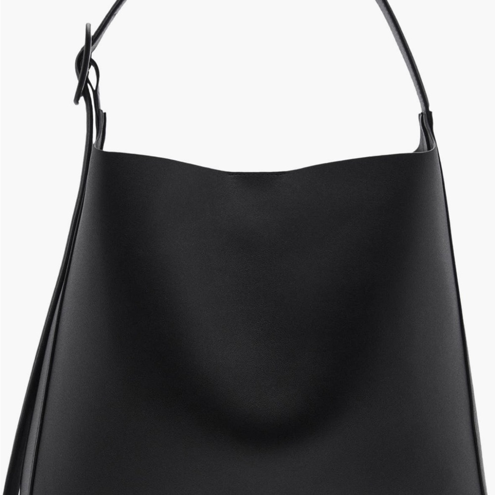 Faux leather tote with buckles - Picture 6 of 6